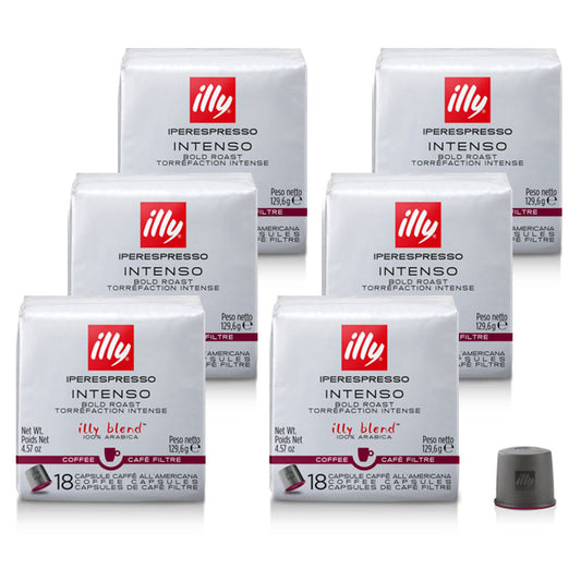 illy Iperespresso INTENSO filtermaling - 6 x 18 capsules