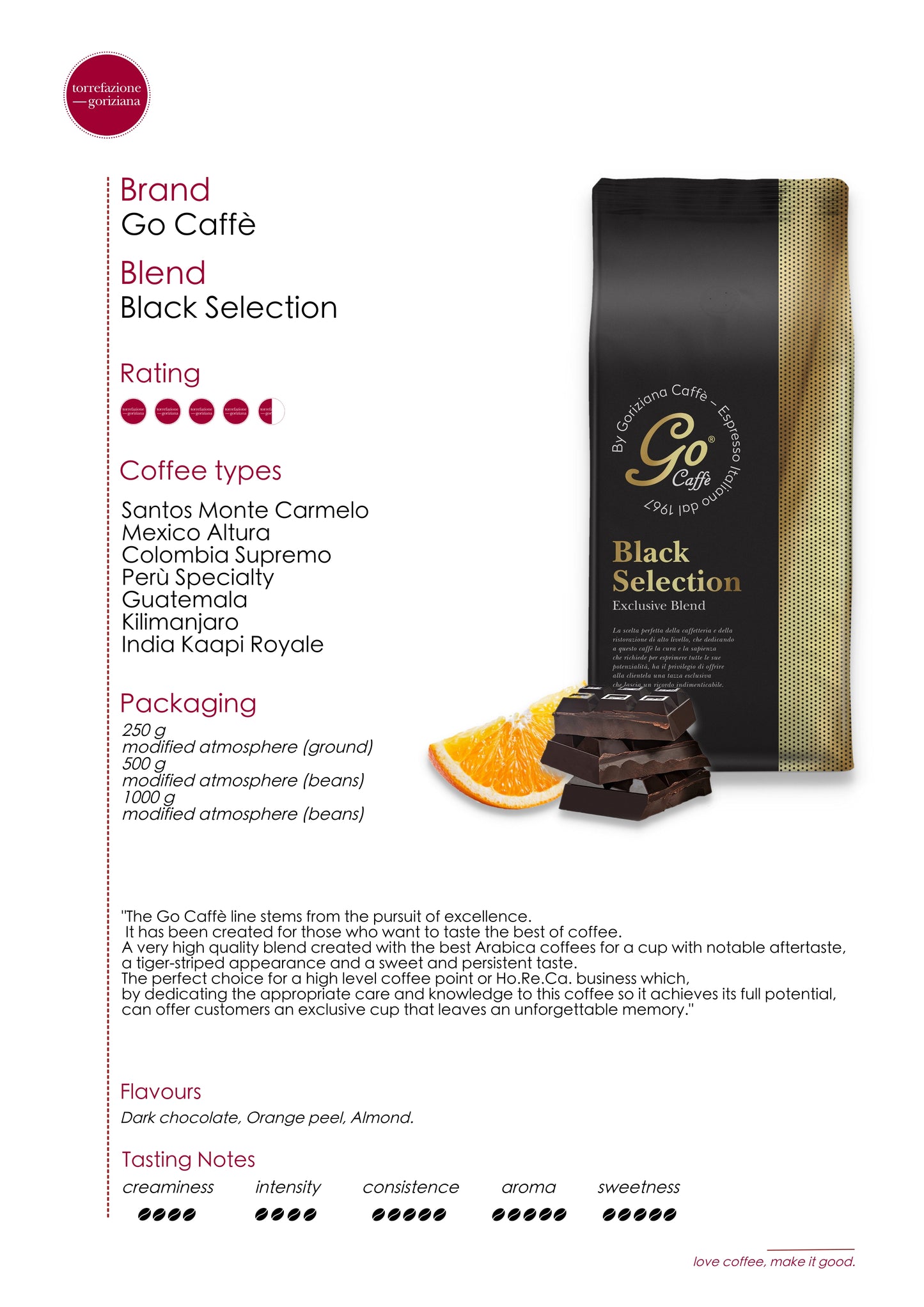 Go Caffè bonen BLACK SELECTION - zak á 500 gram
