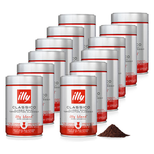 illy gemalen filterkoffie CLASSICO FILTRE - 12 x250 gram