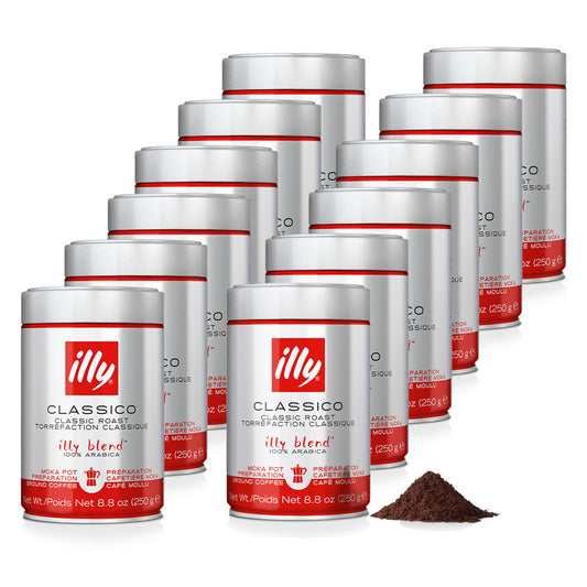 illy gemalen espressokoffie CLASSICO MOKA - 12 x 250 gram