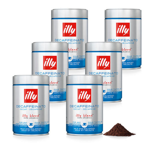 illy gemalen espressokoffie CAFEÏNEVRIJ - 6 x 250 gram