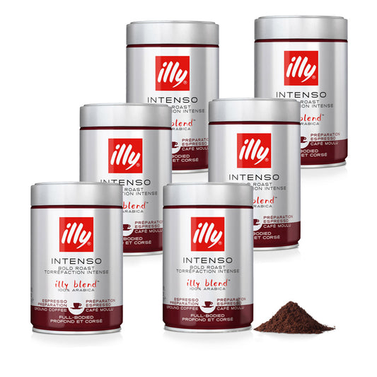 illy gemalen espressokoffie INTENSO - 6 x 250 gram