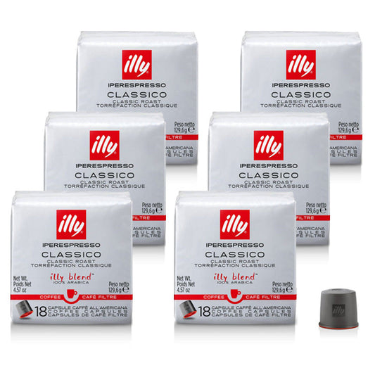 illy Iperespresso CLASSICO filtermaling - 6 x 18 capsules
